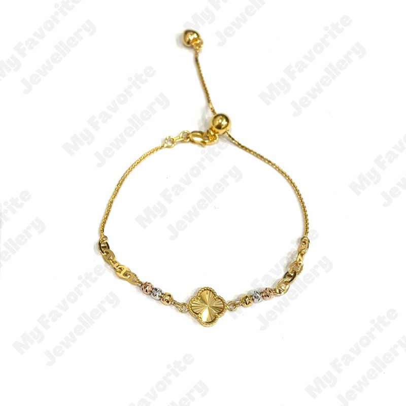 Gelang Serut Clover V Cleef Emas Asli Kadar 700