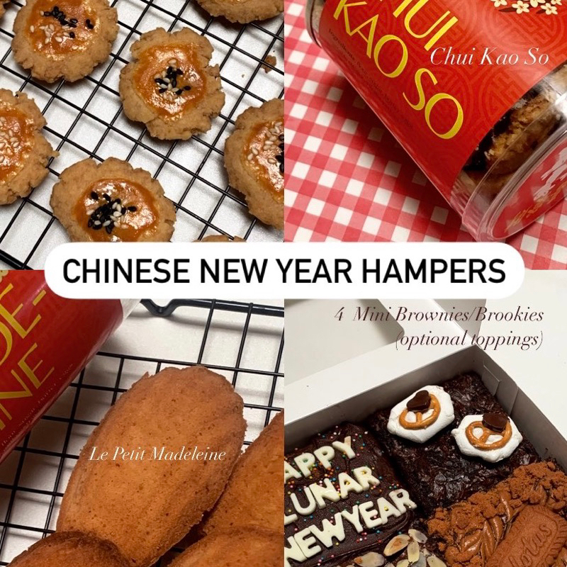 

Hampers Imlek | Lady Luck bakes | Brownies/Brookies | Chui Kao So | Madeleine - Chinese Lunar New Year Hampers Parcel