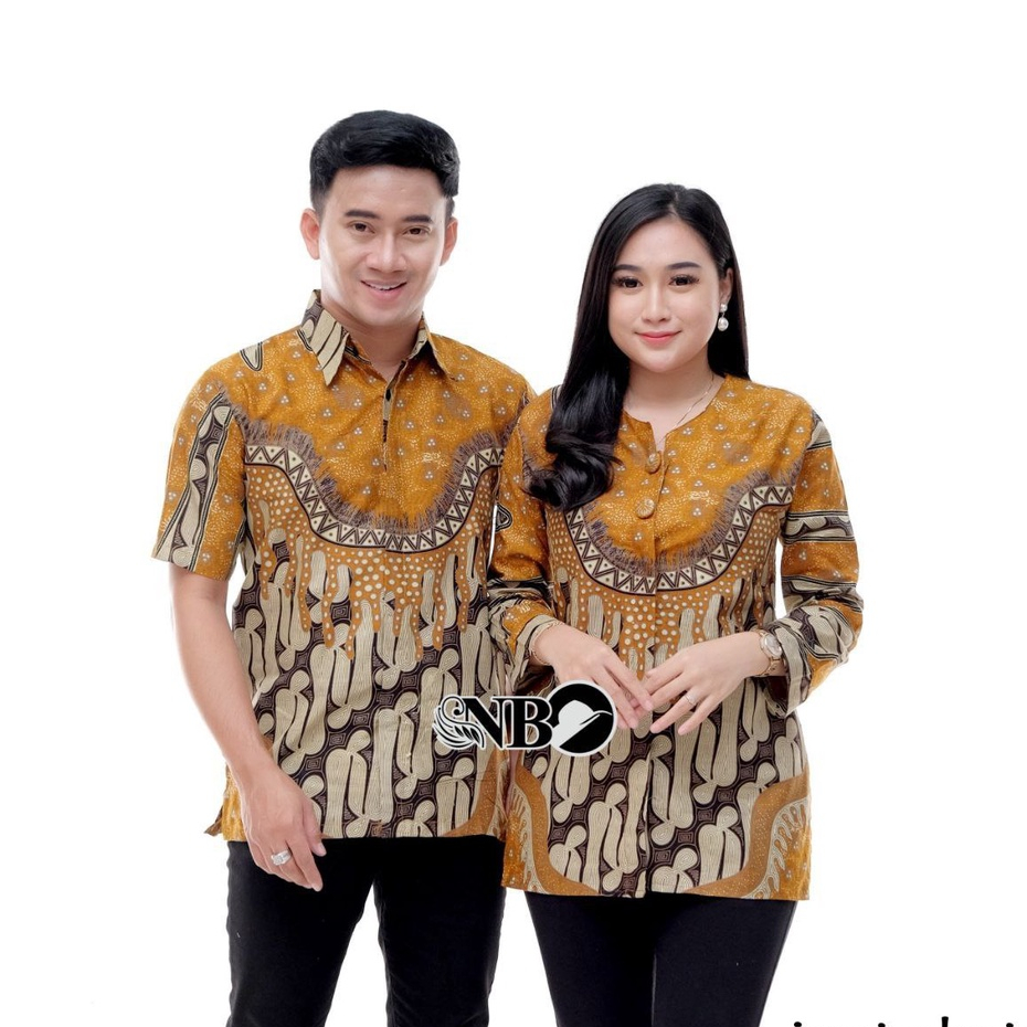 BLOUSE BATIK COUPLE PRIA DAN WANITA BAHAN KATUN UKURAN M L XL XXL