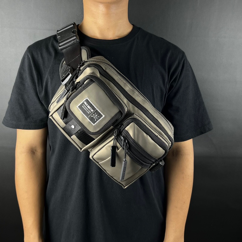 Tas Pria Waistbag Waterproof Original Polo Amstar Bahan Ballon Anti Tas Selempang  Bahu Tas Pinggang