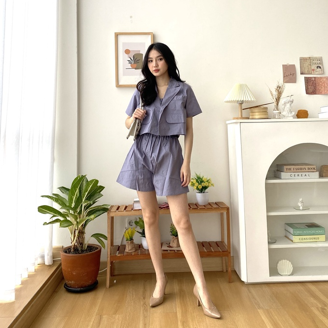 Farisa Jumpsuit - Setelan Wanita Korea - Blazer - Jumpsuit - Casual Set