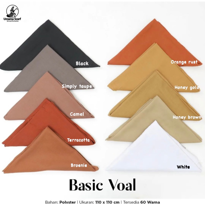 SQUARE BASIC VOAL ORI UMAMA SCARF TERMURAH / SEGIEMPAT VOAL (1KG MUAT 10PCS