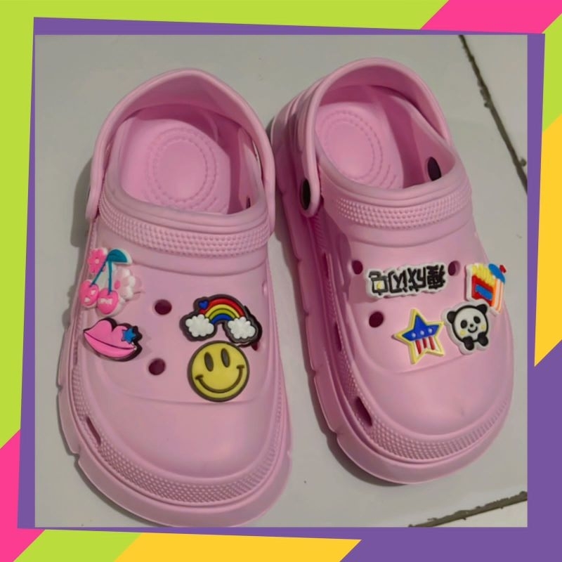 Sandal Crocs Kids Baim Junior Eva jibbits Smile Import High quality RF