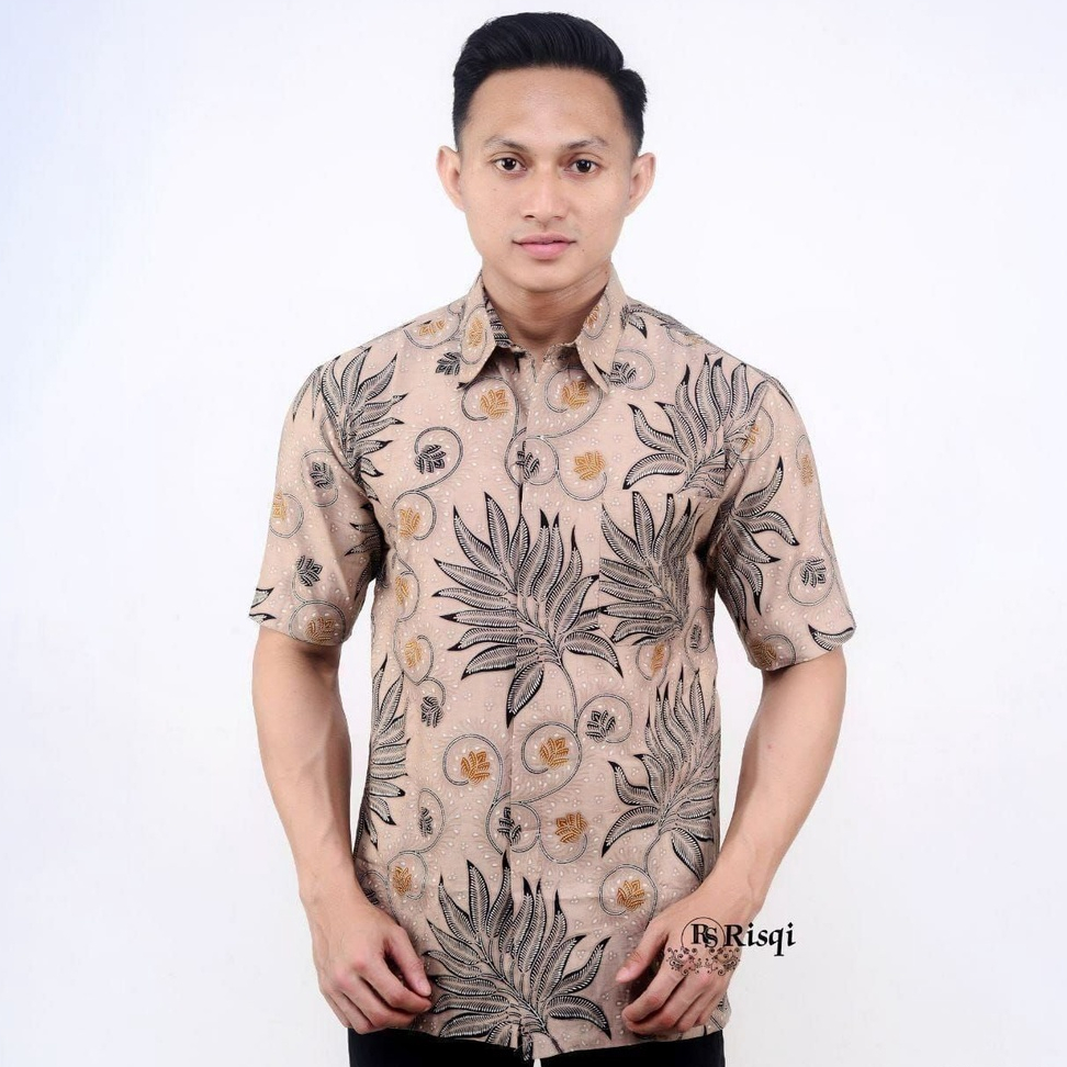 KEMEJA BATIK PEKALONGAN LENGAN PENDEK MOTIF KANDEMAN SIZE M L XL XXL