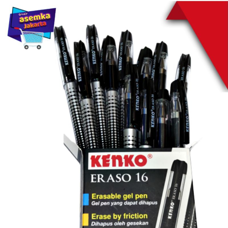 Bolpen Pulpen Eraso 16 Kenko Erasable Gel Pen Dapat Dihapus 12pcs