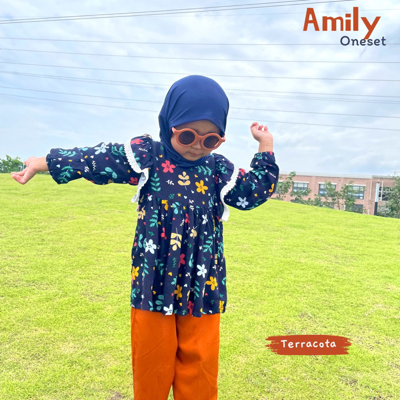 MOOSHY- Amily Oneset / setelan anak perempuan rayon 1 2 3 4 5 6 tahun / oneset anak perempuan rayon 1 2 3 4 5 6 tahun/ baju muslim anak perempuan