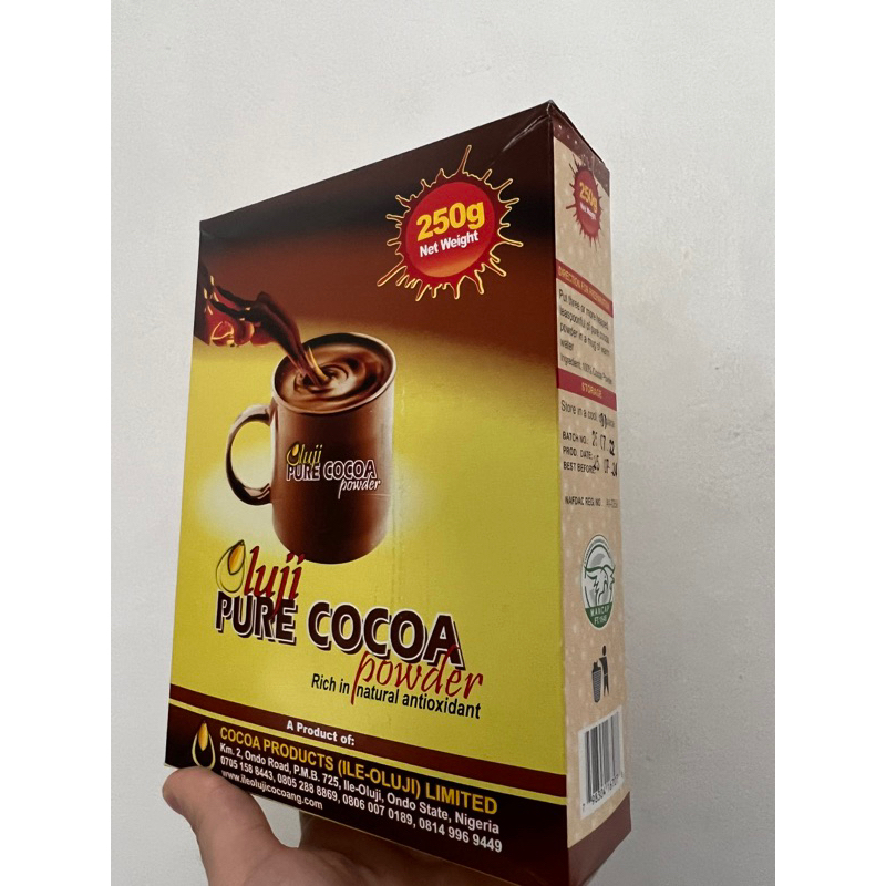 Oluji Pure Cocoa Powder is 100% natural Cacao