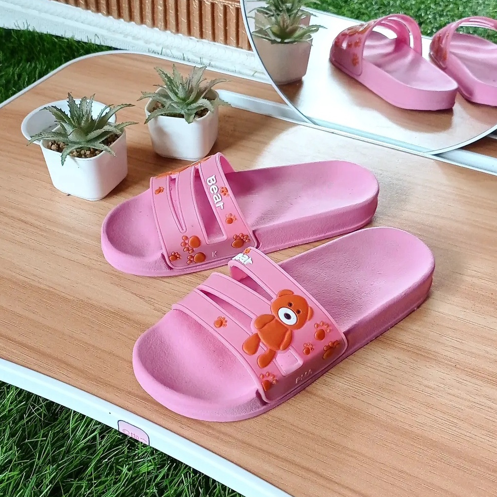 Sandal selop anak / sandal anak karet jelly karakter bear lucu terbaru