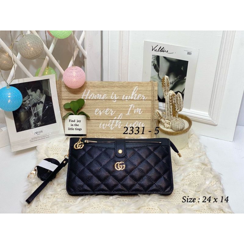 Clutch 3 Ruang kode 2331M Caviar Import Premium