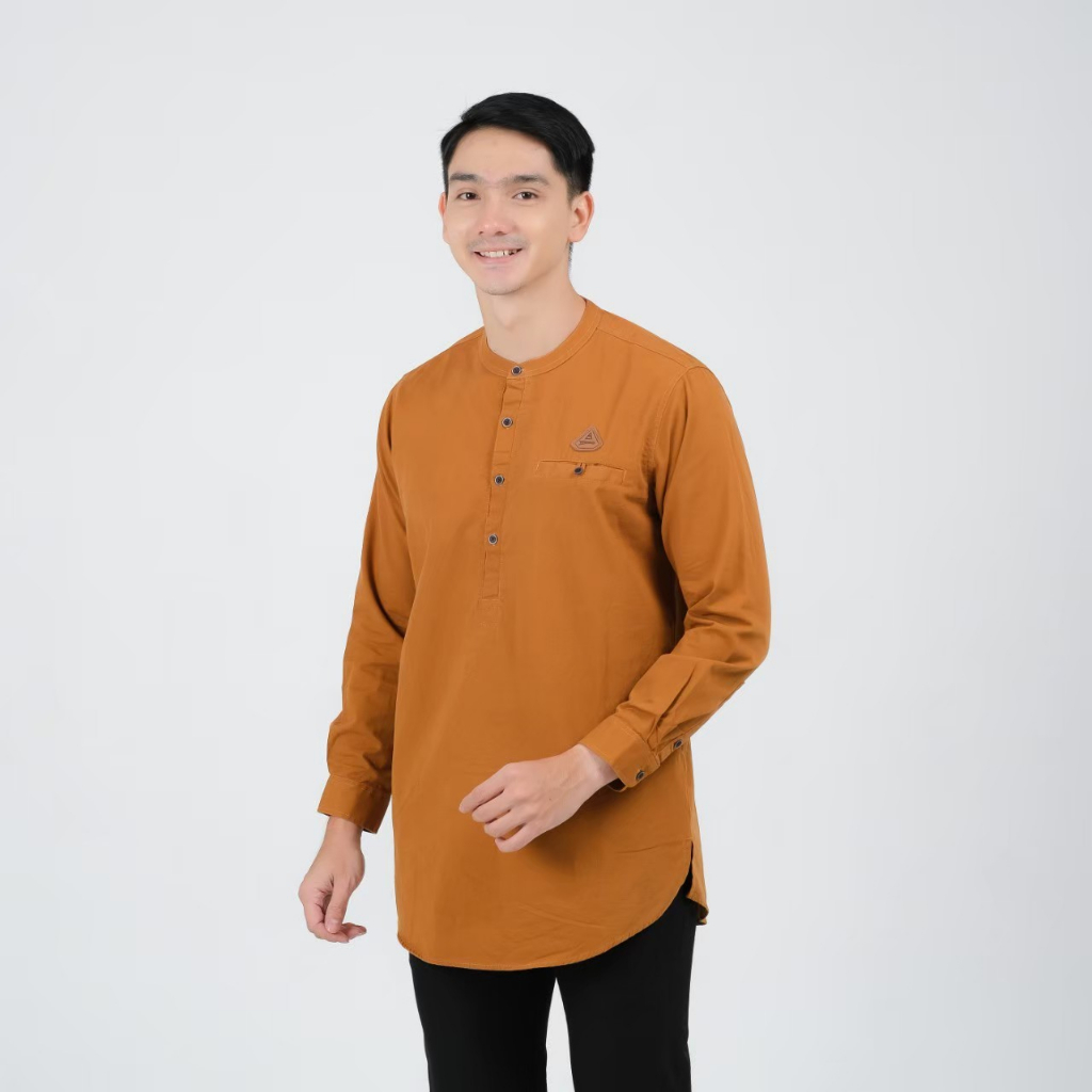 Kurta Pakistan Al Koko Lengan Panjang Baju Koko Pria Dewasa Dengan Motif Polos