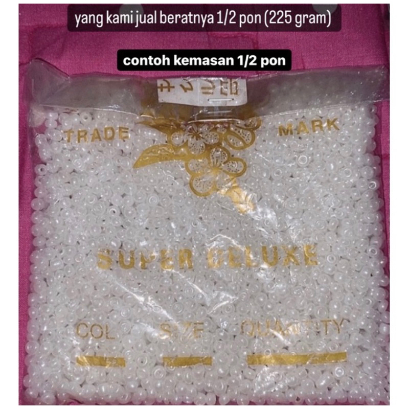 1/2 pon Manik Payet Pasir Biasa Kecil 11/0 (225gram)