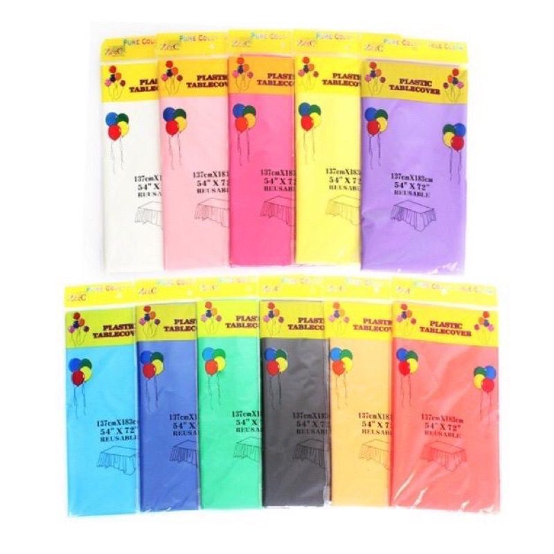 Taplak Meja Polos / Table Cover Plastik Warna Warni