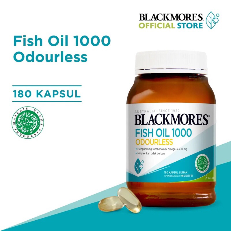 Blackmores Odourless Fish Oil isi 30 , isi 90, isi 180, dan isi 200