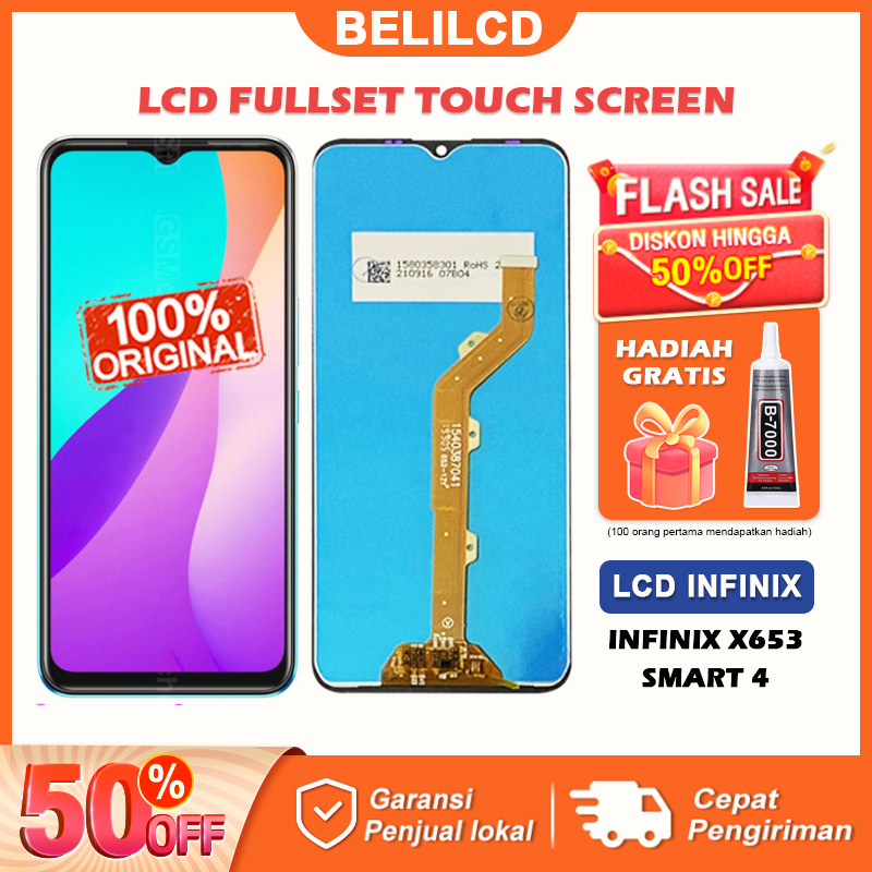 [ORIGINAL] LCD INFINIX X653 SMART 4 Fullset Touchscreen HD Touch Screen Bagian Digitizer Layar Sentuh Versi Tinggi