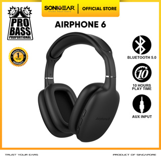 Headset Bluetooth Headphone Wireless SonicGear AirPhone 6 with Mic | Up to 10 Hours PlayTime