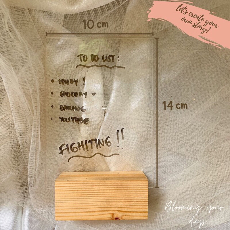Ready To Do List Akrilik Mini Polos A5 Free Spidol Woodstand | Aesthetic Acrylic