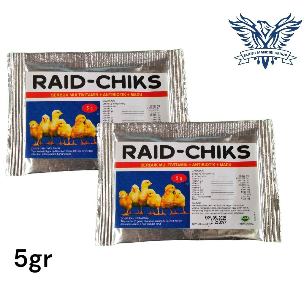 RAID CHICK 5 GR - Vitamin Anak Ayam RAID ALL Vita Strong Vita Chick