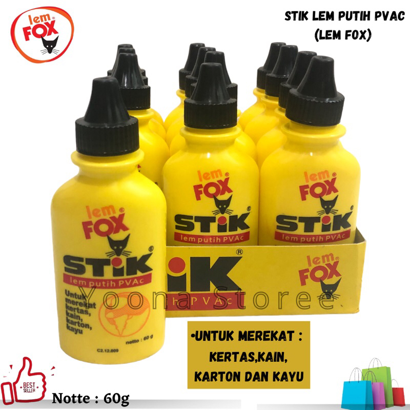 

LEM FOX STIK / LEM PUTIH PVAC 60 Gram