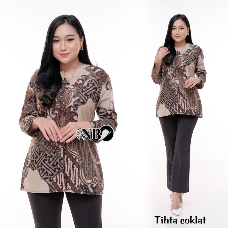 BAJU BATIK WANITA MODERN MONALISA GENES M,L,XL asli PEKALONGAN