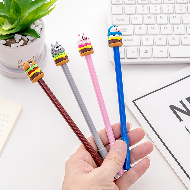 Pena Hamburger Cartoon Pulpen Burger Unik Pen Burger Kartun Line Stationary Alat Tulis Sekolah 442