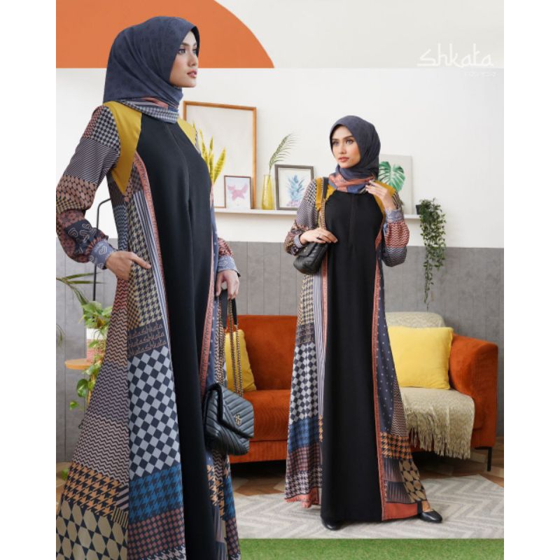 Premium Damia Hitam Shkata Kerudung Gamis