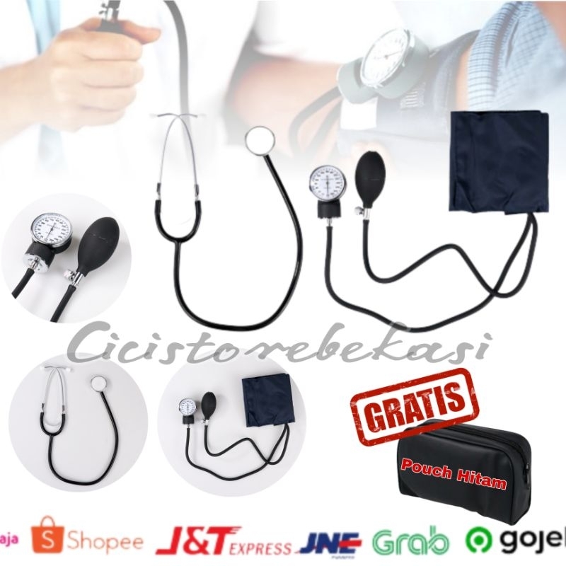 ANEROID  Sphygmomanometer Set Stetoskop &amp; Pengukur Tekanan  - Blue