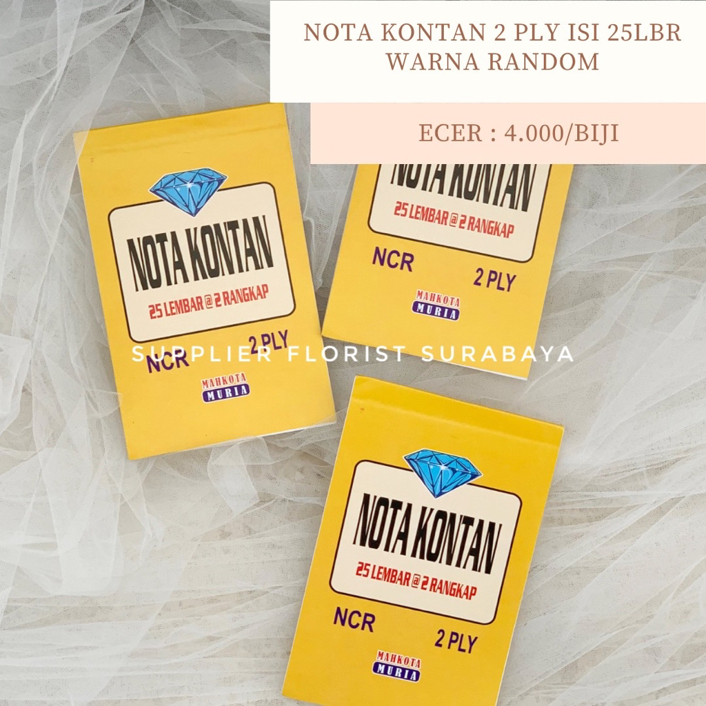 NOTA KONTAN 2 PLY ISI 25 LEMBAR UKURAN SEDANG WARNA DIKIRIM RANDOM