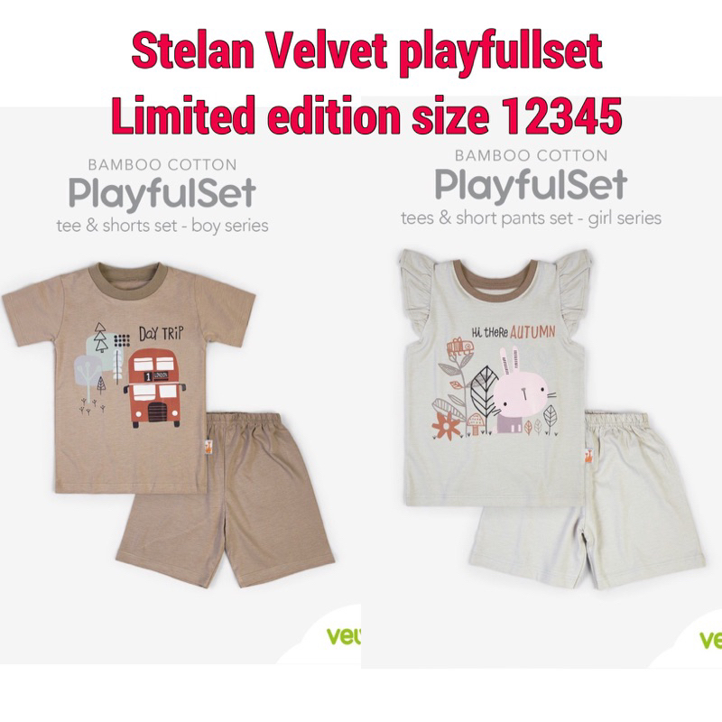 Limited Editions-Cotton Bamboo PLAYFULL SET Velvet Junior usia 12345