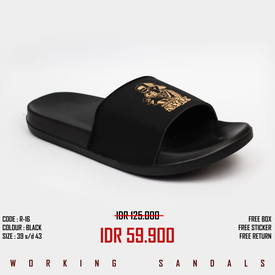 Sandal Slop Pria Working R-16 Ukuran 39 Sampai 43 Slip On Original