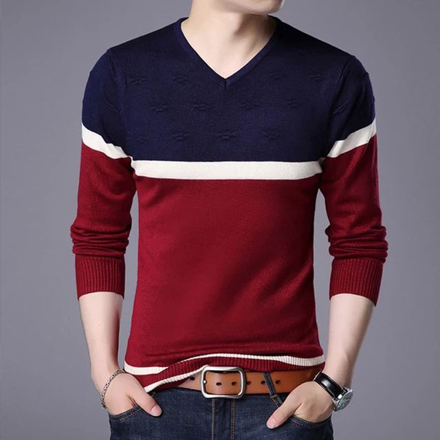 Sweater rajut pria dewasa baju sweter atasan laki laki fashion cowok style korea strepe terbaru