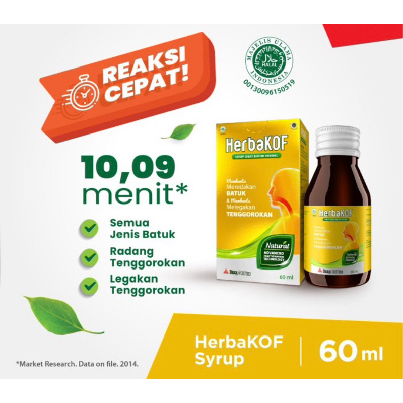 Herbakof sirup 60 ml &amp; 100 ml ( herbal obat batuk )