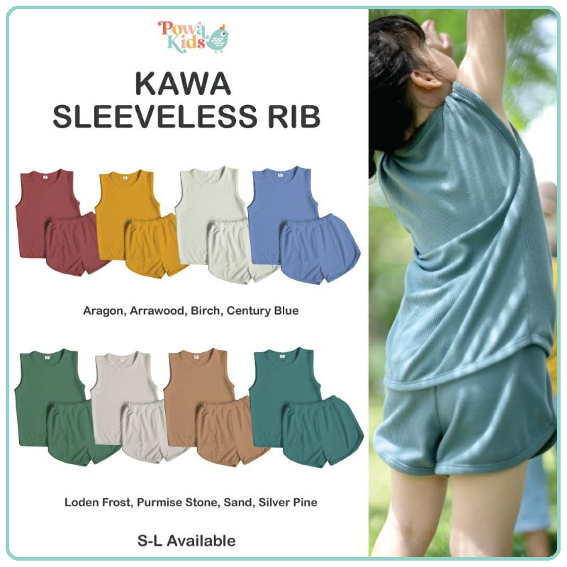 Powa Kids Kawa Rib Sleeveless Set | Setelan Anak