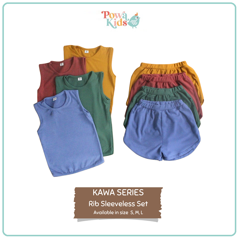 Powa Kids Kawa Rib Sleeveless Set | Setelan Anak