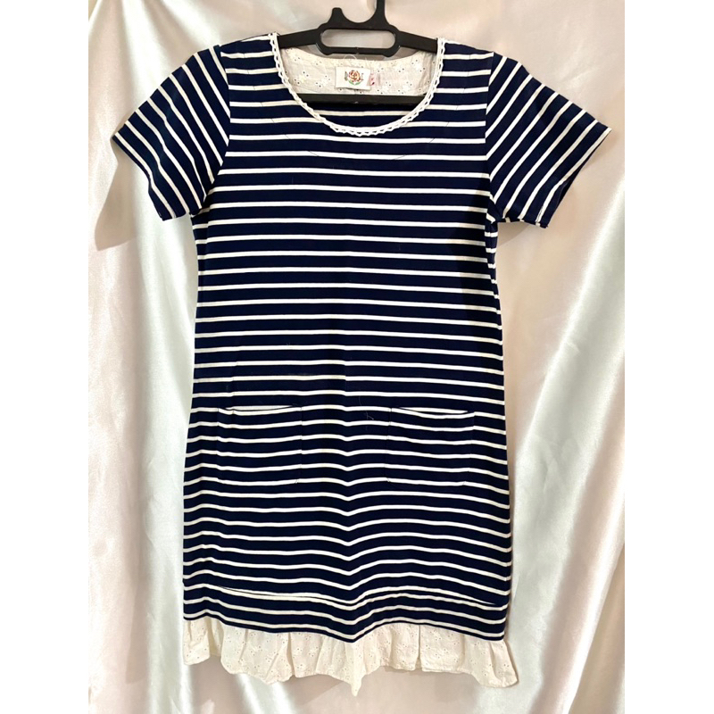 BLF navy striped dress (preloved)