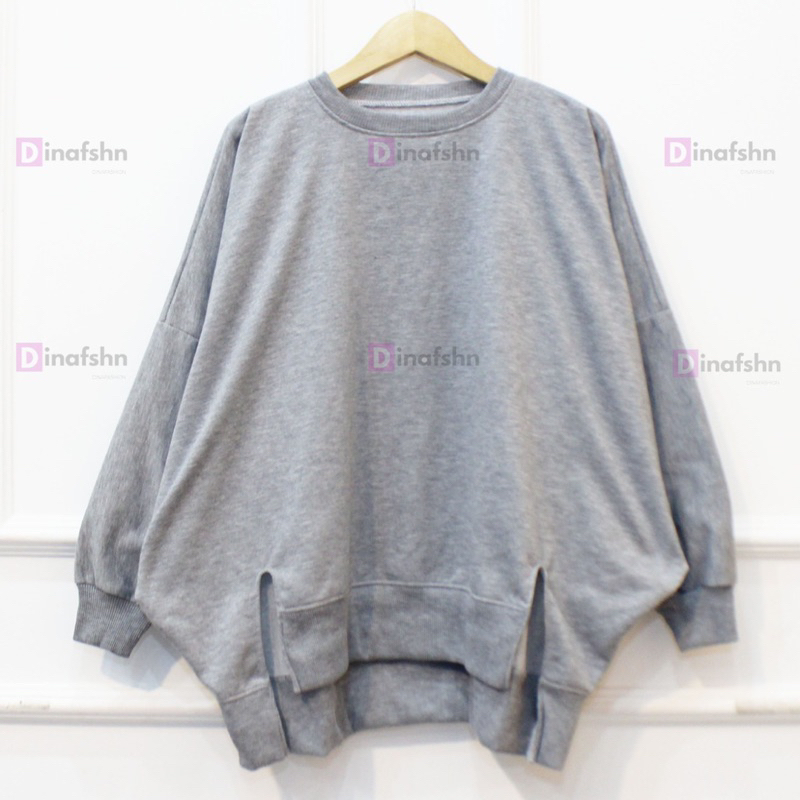 SWEATER OVERSIZE XXXL SWEATER BELAH PINGGIR OVERSIZE CREWNECK WANITA