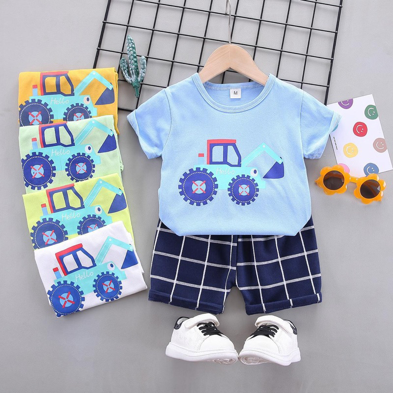 SETELAN KAOS ANAK IMPORT / STL006 / SETELAN FASHION ANAK LAKI / SETELAN LEBARAN ANAK COWOK IMPORT