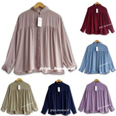 Kemeja Blouse Basic Wanita Jooyeon Top Toyobo Premium Lengan Panjang