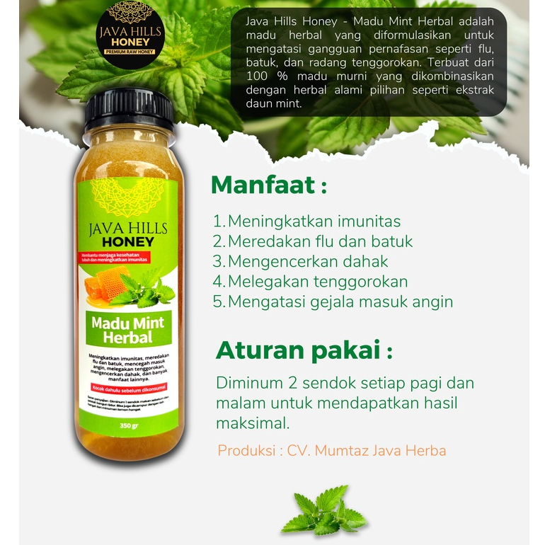 

Madu murni + Mint - madu herbal 330 gr | by Java Hills
