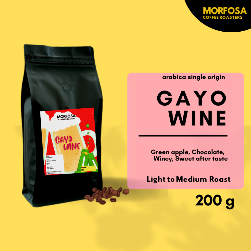 

MORFOSA COFFEE Biji Kopi Bubuk Arabika Gayo Wine 200gr Arabica Coffee Bean