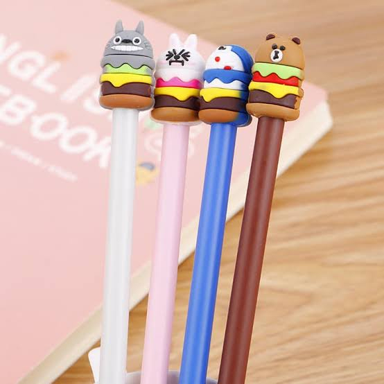 Pena Hamburger Cartoon Pulpen Burger Unik Pen Burger Kartun Line Stationary Alat Tulis Sekolah 442