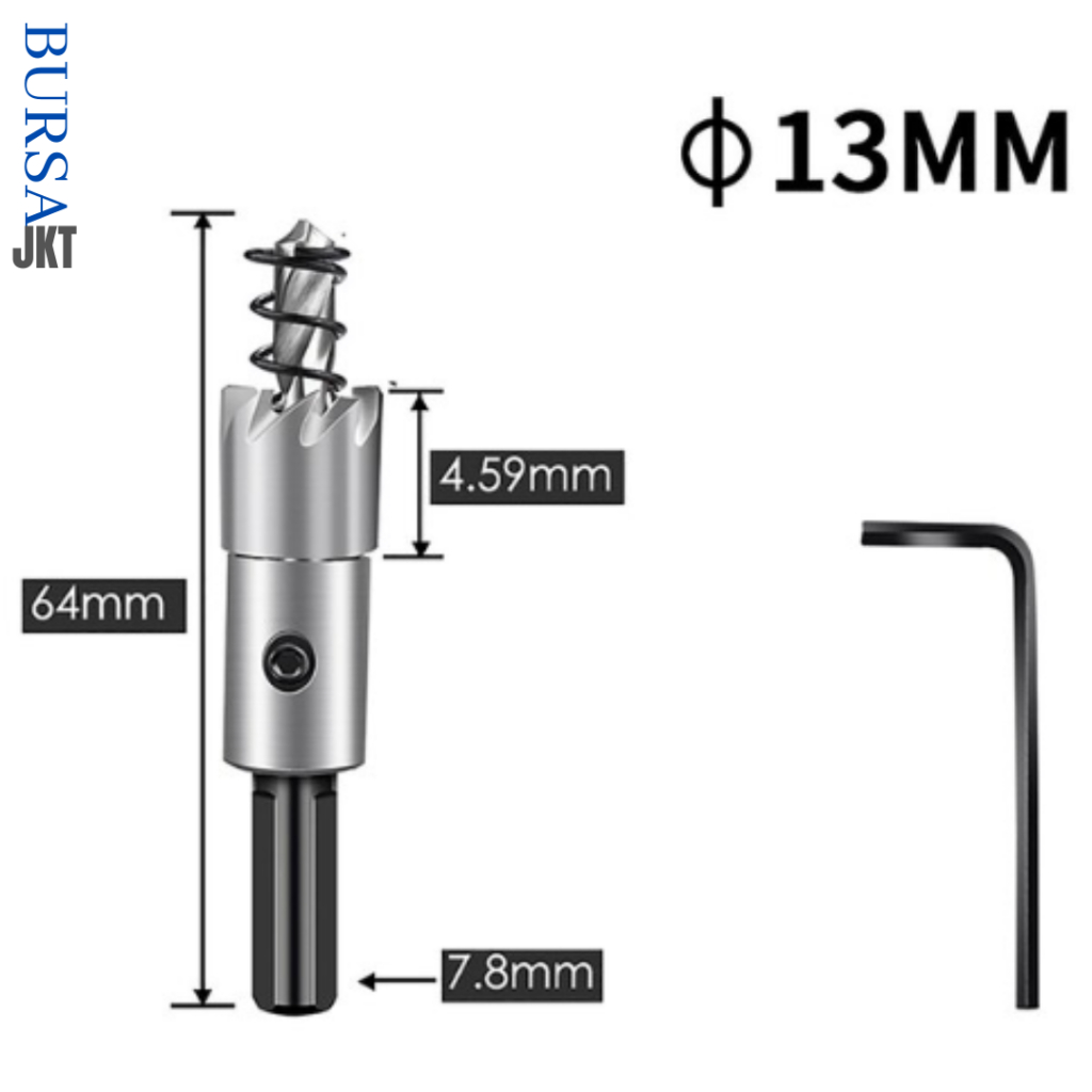 HOLE SAW MATA BOR BESI BAJA TITANIUM KUGEL HSS 13MM