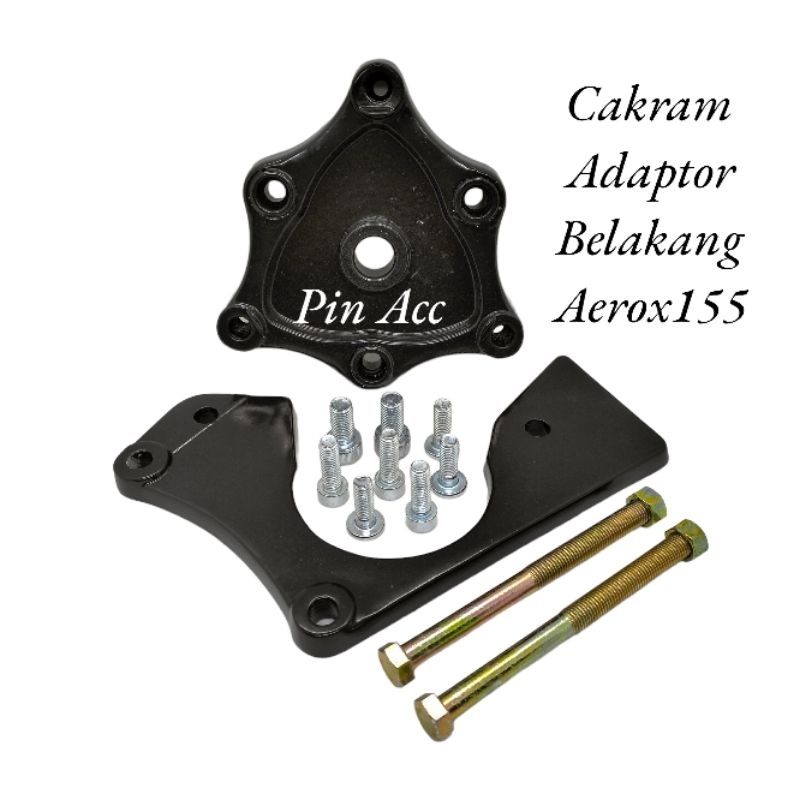 Paket set Adaptor Cakram Belakang Aerox155/Cakram Adaptor Belakang Aerox pnp