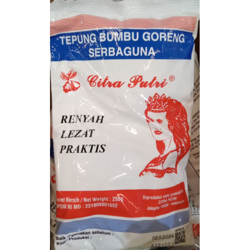 

Tepung Bumbu Goreng Serbaguna berat 250 gram/bks