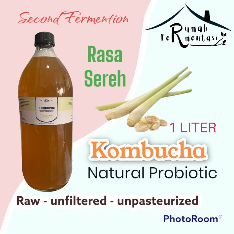 

Kombucha Lemongrass (Sereh) 1000ml | by Rumah Fermentasi