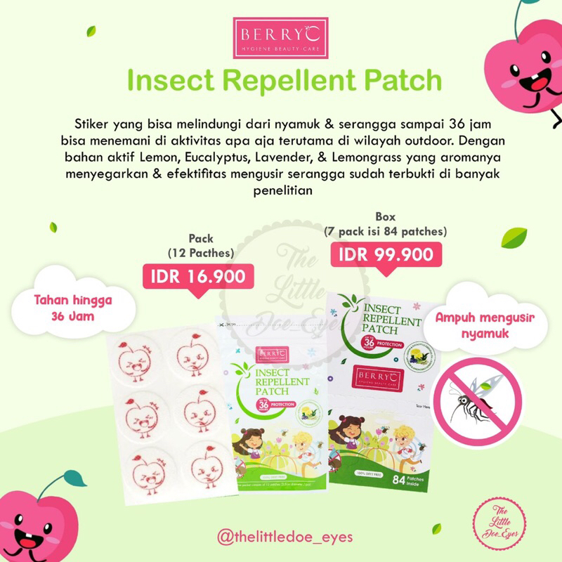 BerryC Berry C Insect Repellent Patch Sticker Anti Nyamuk