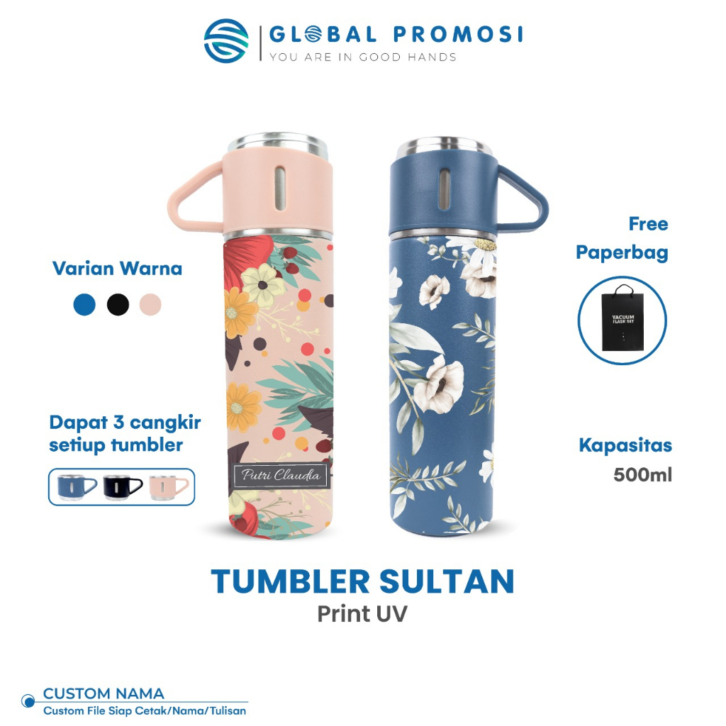 Tumbler Custom Sultan SET Paket Hampers UV PRINT  Souvenir/Promosi Murah Cetak Nama/Logo/Karakter