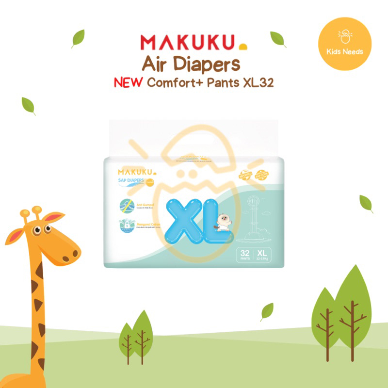 MAKUKU SAP DIAPERS NEW COMFORT+ PANTS XL32 - Popok Bayi