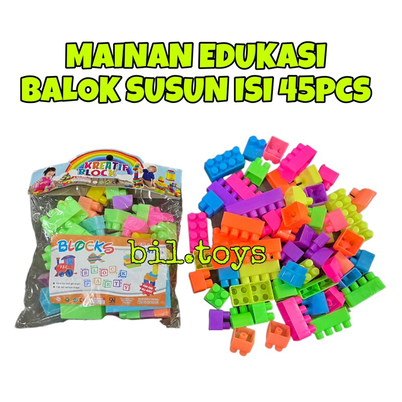 MAINAN EDUKASI BALOK SUSUN BLOCK PARTY BALOK KREATIF ISI 120 &amp; 45pcs