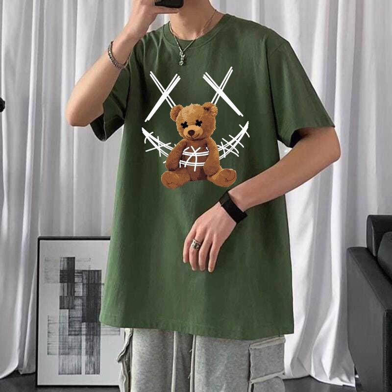 BAJU KAOS OVERSIZE BEAR DISTRO LENGAN PENDEK PRIA ATASAN COWOK FASHION