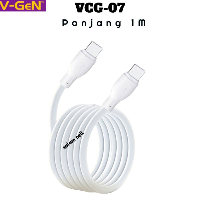 Kabel Data Type-C to Type-C V-Gen VGC-08 Super Speed Panjang 2M Original Vgen Garansi Resmi